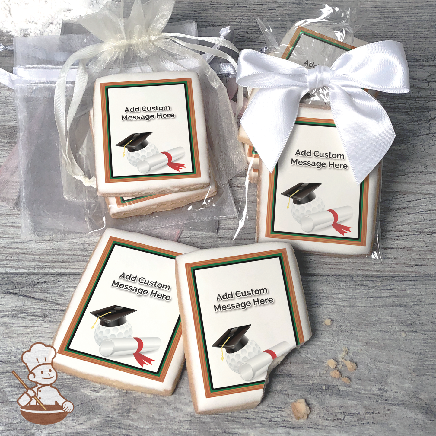 Graduation Golf Custom Message Cookies (Rectangle)