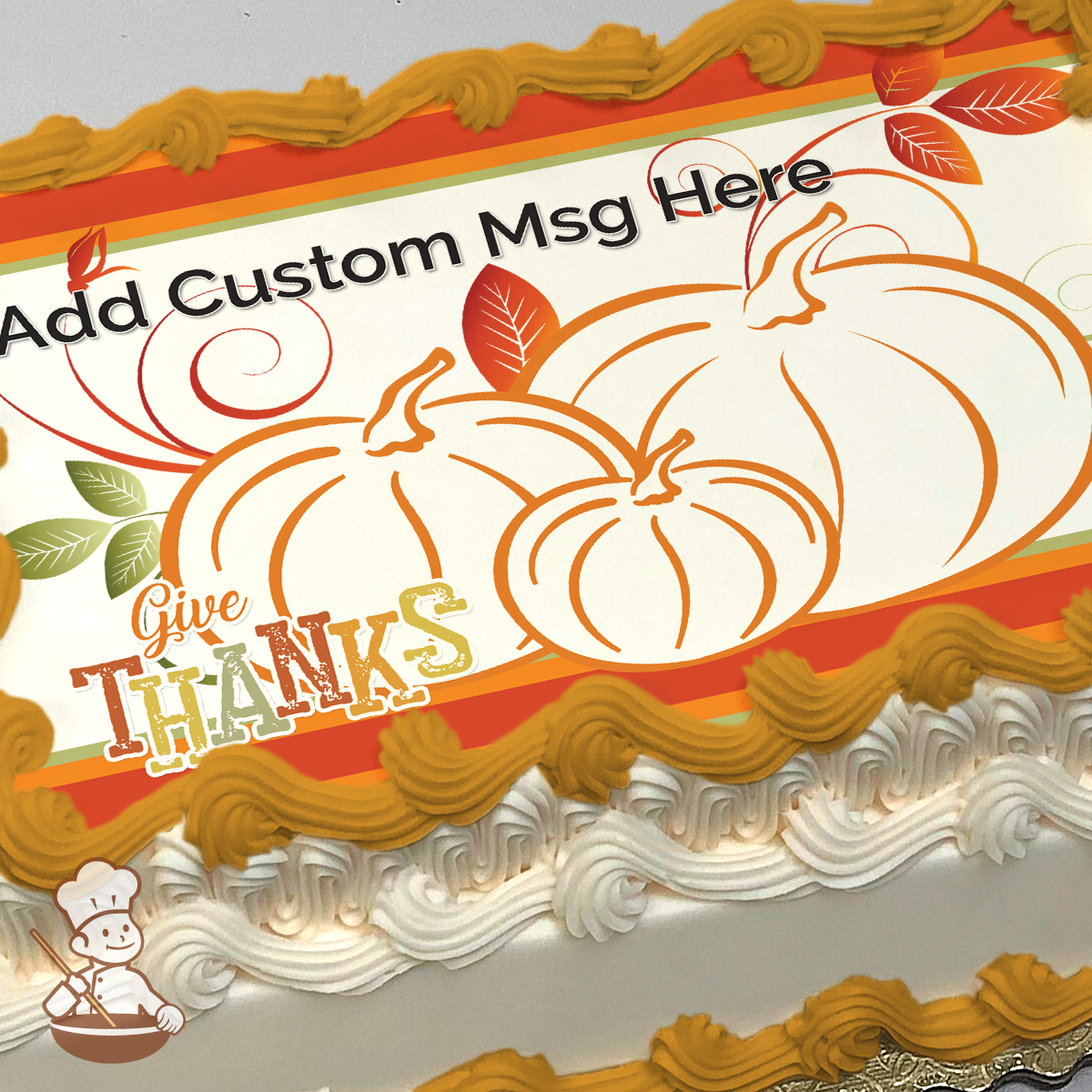 Give Thanks Pumpkins Photo Cake