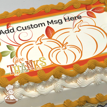 Load image into Gallery viewer, Give Thanks Pumpkins Photo Cake