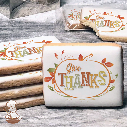 Give Thanks Pumpkins Cookies (Rectangle)