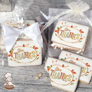 Give Thanks Pumpkins Cookies (Rectangle)