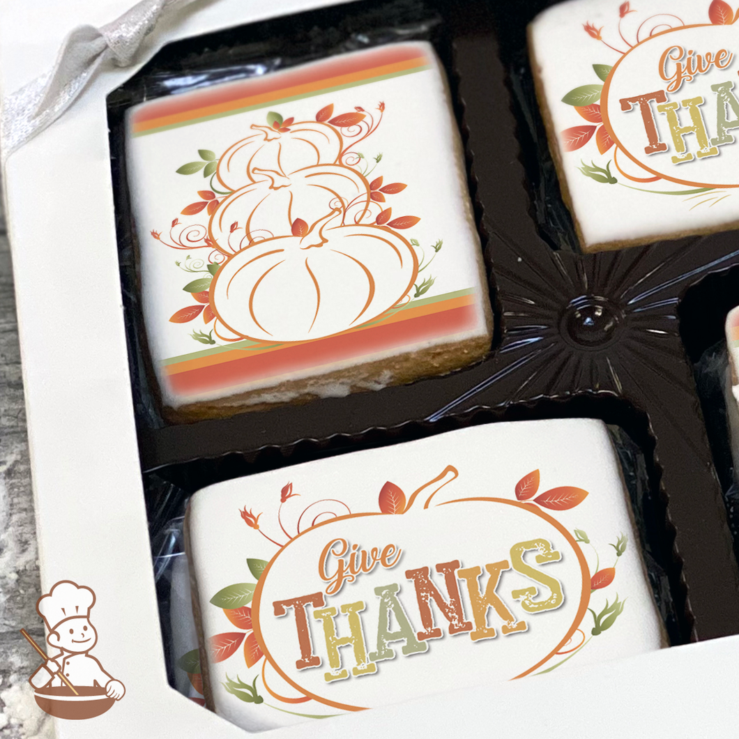 Give Thanks Pumpkins Cookie Gift Box (Rectangle)