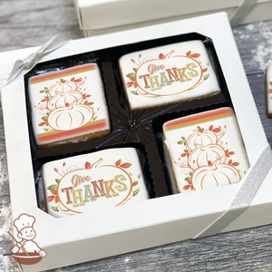 Give Thanks Pumpkins Cookie Gift Box (Rectangle)