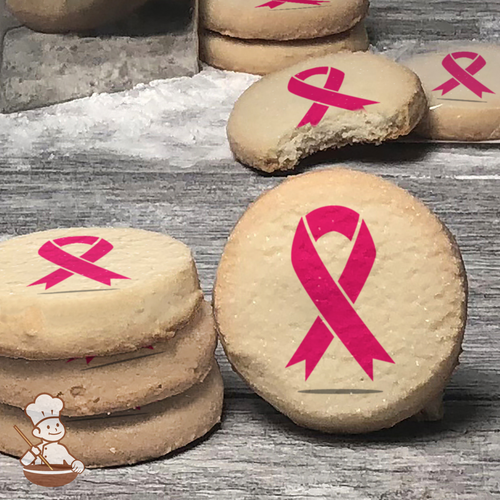 Breast Cancer Awareness Month Think Pink Cookies (Round Unfrosted)