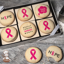 Load image into Gallery viewer, Breast Cancer Awareness Month Think Pink Cookie Gift Box (Round Unfrosted)