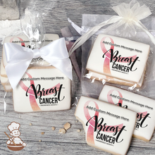 Load image into Gallery viewer, Breast Cancer Awareness Month Watercolor Ribbon Custom Message Cookies (Rectangle)