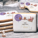 Santa's Christmas Night Logo Cookies (Rectangle)