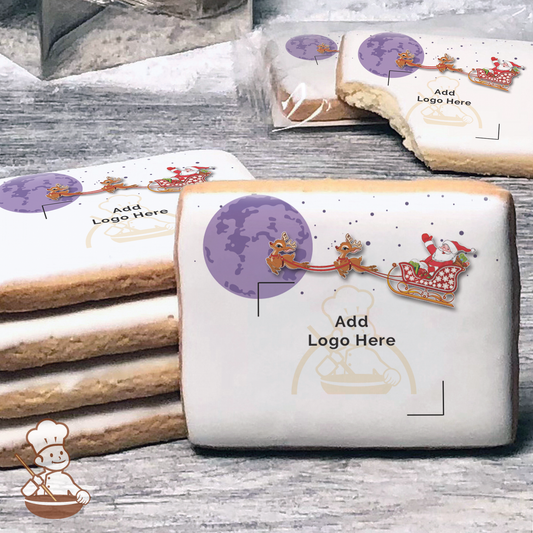 Santa's Christmas Night Logo Cookies (Rectangle)