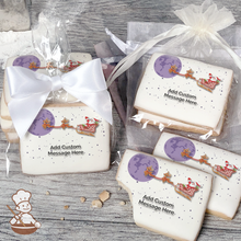 Load image into Gallery viewer, Santa&#39;s Christmas Night Custom Message Cookies (Rectangle)