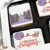Santa's Christmas Night Cookie Gift Box (Rectangle)
