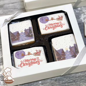 Santa's Christmas Night Cookie Gift Box (Rectangle)