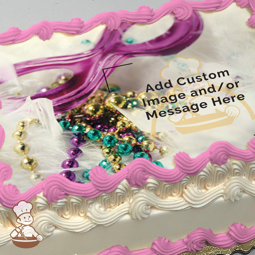 All Welcome to the Mardi Gras Carnival Custom Photo Cake