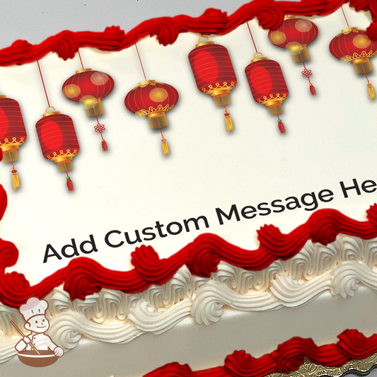 Red Lanterns Photo Cake