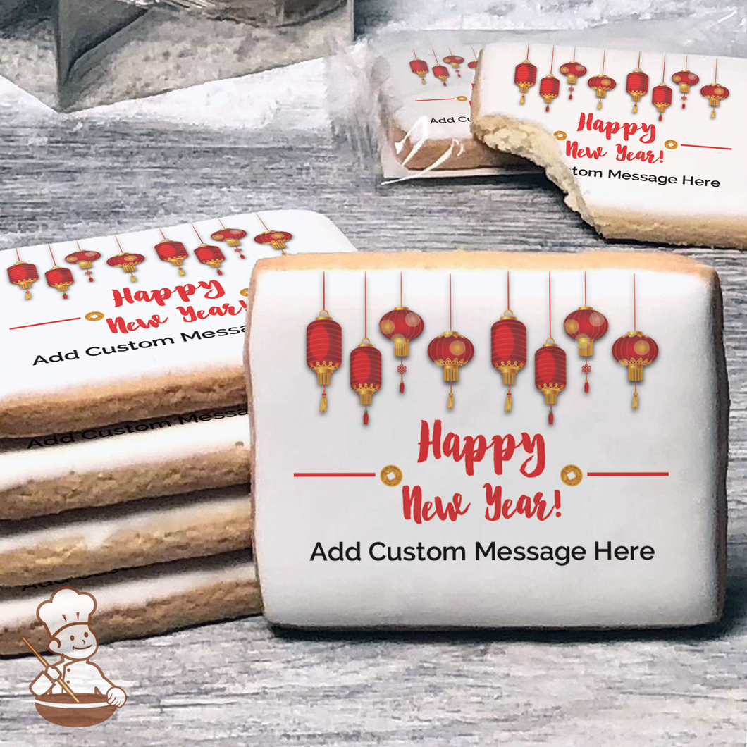 Red Lanterns Custom Message Cookies (Rectangle)
