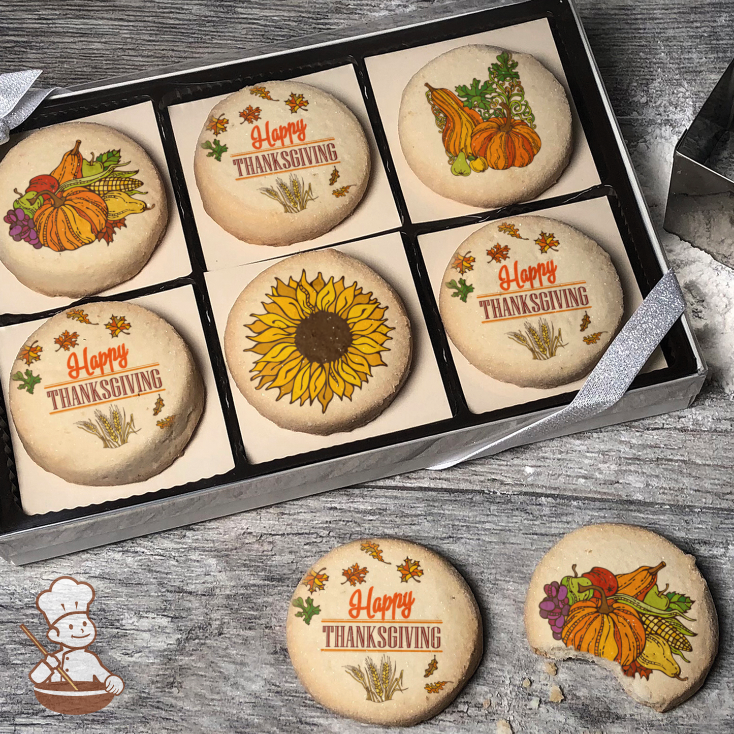 Harvest Time Cookie Gift Box (Round Unfrosted)