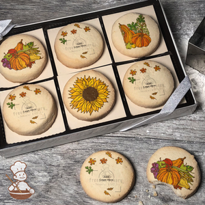 Harvest Time Logo Cookie Gift Box (Round Unfrosted)