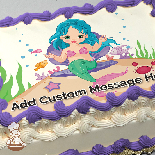 Mermaids are Magical Photo Cake