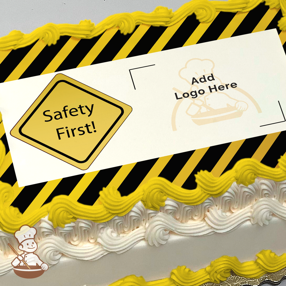 Making Cake First Sign Sign of Safety Custom Photo Cake | Freedom Bakery