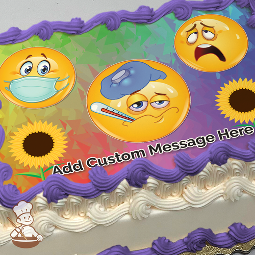 Emoji Get Well Soon Photo Cake
