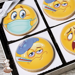 Emoji Get Well Soon Cookie Gift Box (Round)