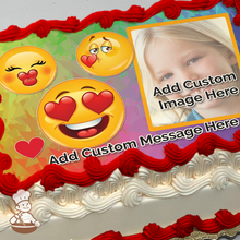 Load image into Gallery viewer, Emoji I Love You Custom Photo Cake