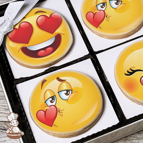 Emoji I Love You Cookie Gift Box (Round)