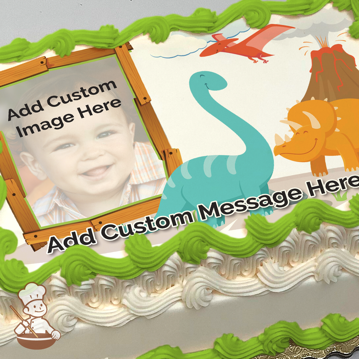 Dino Collection Custom Photo Cake