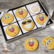 Load image into Gallery viewer, Emoji Happy Birthday Cookie Gift Box (Round)