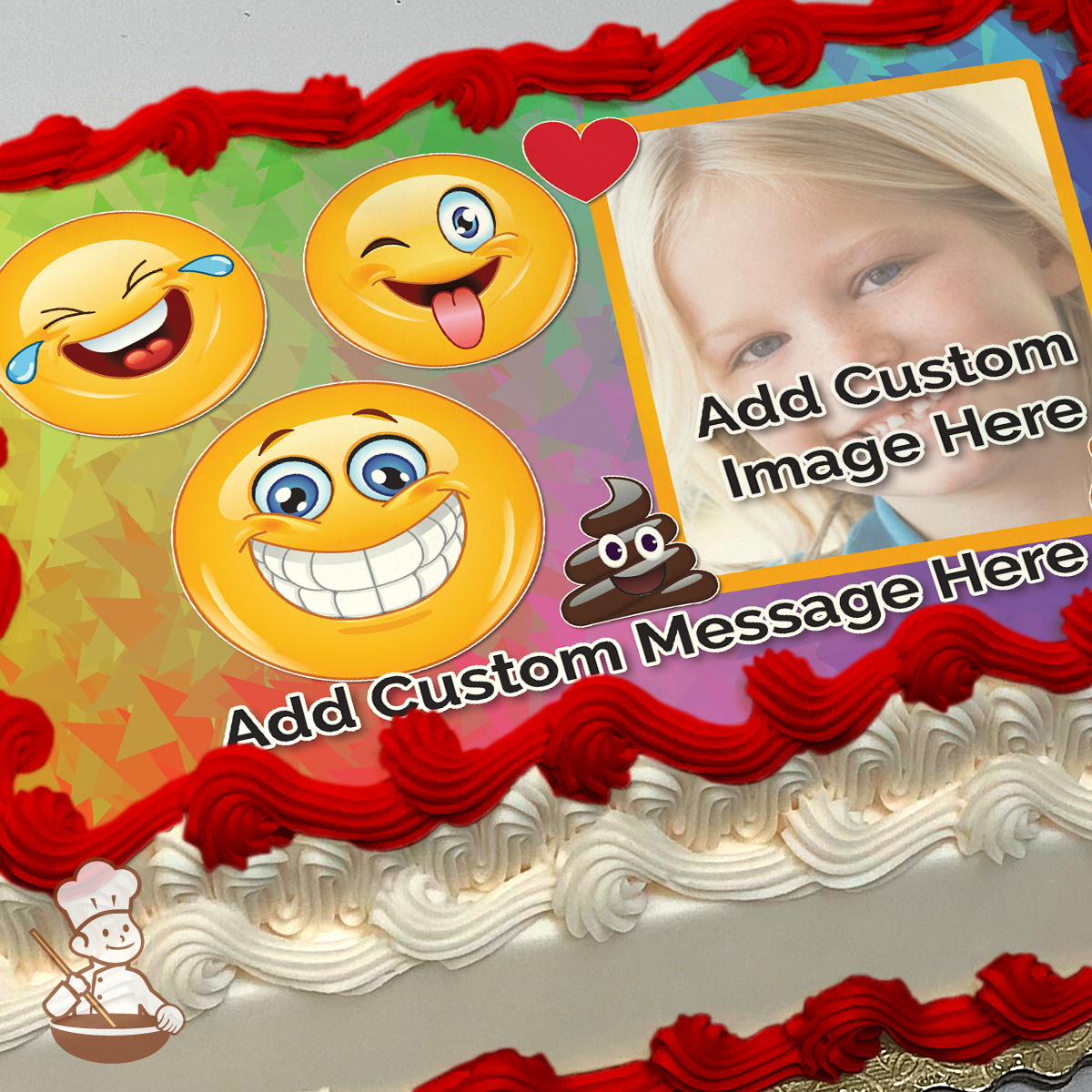 Emoji Fan Custom Photo Cake