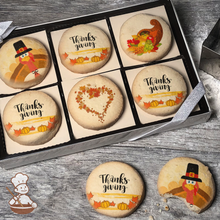 Load image into Gallery viewer, Thanks Giving Cookie Gift Box (Round Unfrosted)
