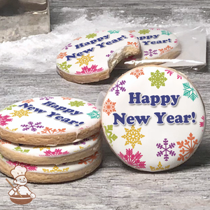 Colorful Snowflakes and Presents Cookies (Round)