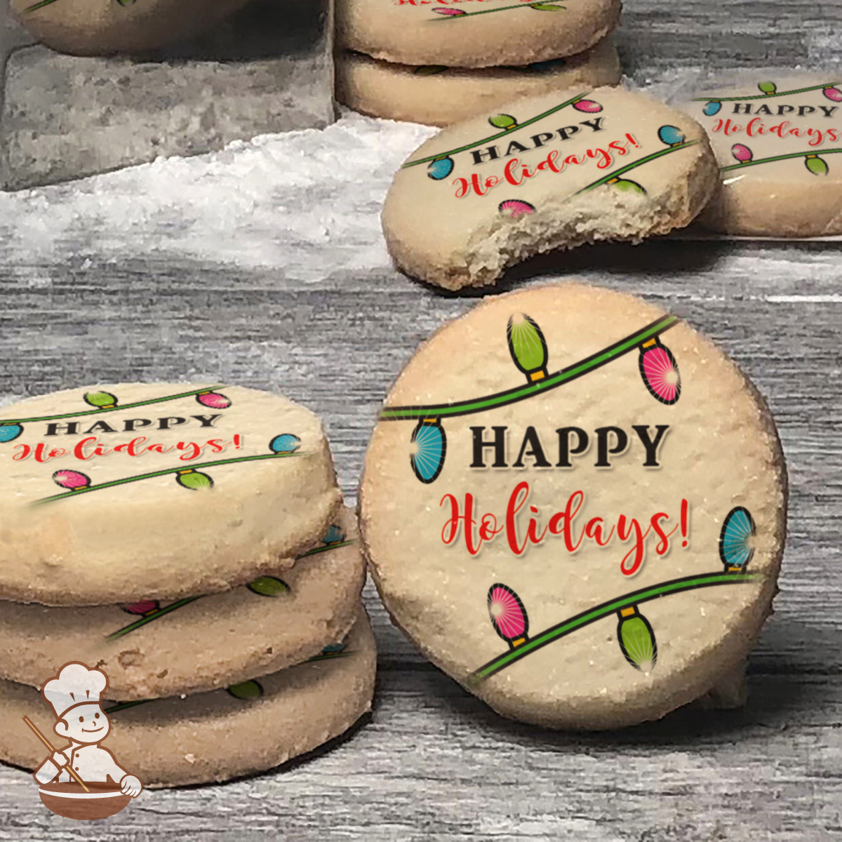 Holiday Brights and Friends Cookies (Round Unfrosted)