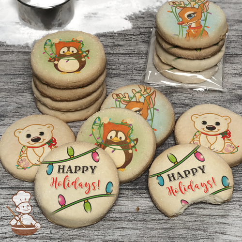 Holiday Brights and Friends Cookie Set (Round Unfrosted)