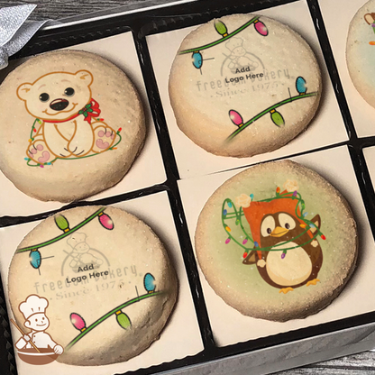 Holiday Brights and Friends Logo Cookie Gift Box (Round Unfrosted)