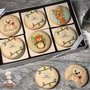 Holiday Brights and Friends Logo Cookie Gift Box (Round Unfrosted)