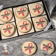 Load image into Gallery viewer, Breast Cancer Awareness Classic Pink Ribbon Cookie Gift Box (Round Unfrosted)