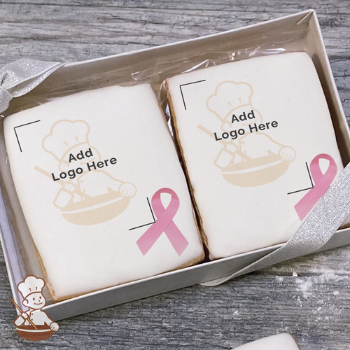 Breast Cancer Awareness Classic Pink Ribbon Logo Cookie Small Gift Box (Rectangle)