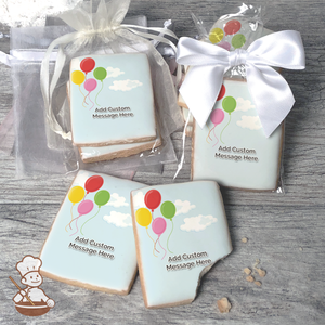 Balloons in the Sky Custom Message Cookies (Rectangle)