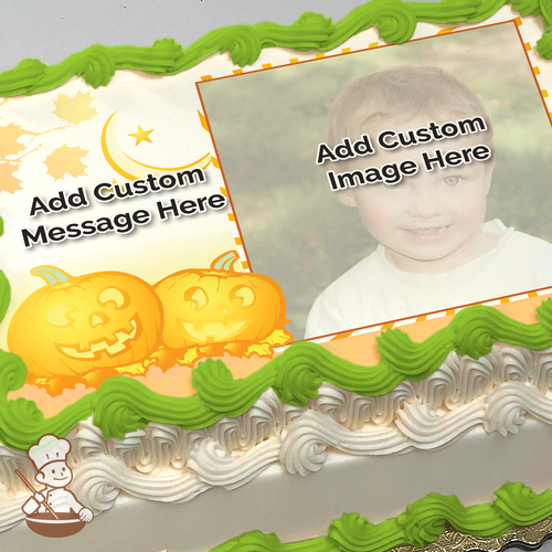Happy Haunting Jack-o-Lanterns Custom Photo Cake