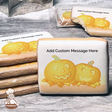 Load image into Gallery viewer, Happy Haunting Jack-o-Lanterns Custom Message Cookies (Rectangle)