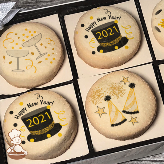 Top Hat Party Cookie Gift Box (Round Unfrosted)