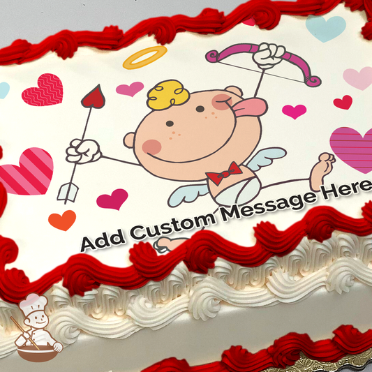 Valentine Cupid Photo Cake