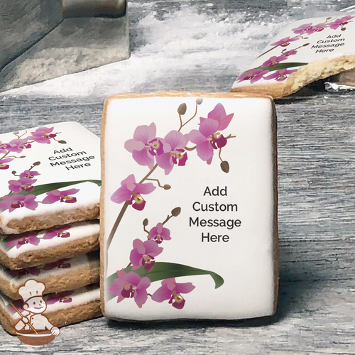 Orchid Love Custom Message Cookies (Rectangle)