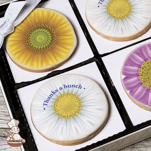 Thanks a bunch flowers Cookie Gift Box (Round)