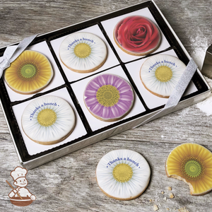 Thanks a bunch flowers Cookie Gift Box (Round)