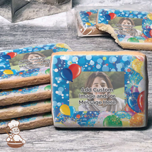 Load image into Gallery viewer, Party Balloons Photo Cookies (Rectangle)