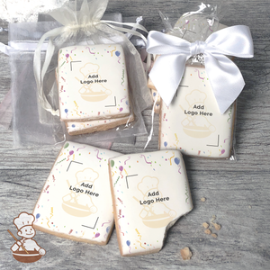 Vintage Birthday Party Logo Cookies (Rectangle)