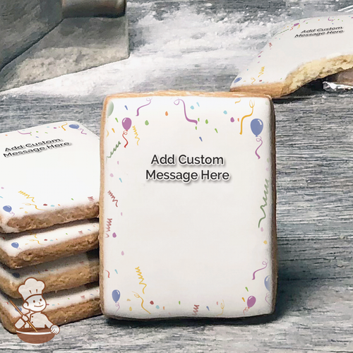 Vintage Birthday Party Custom Message Cookies (Rectangle)