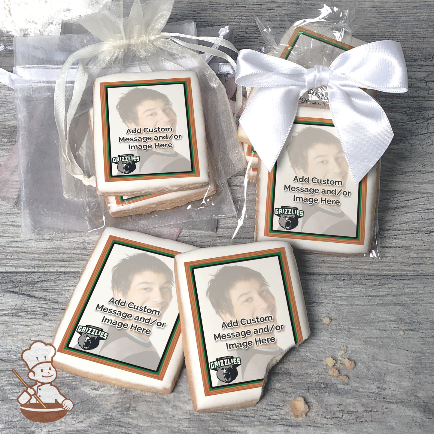 Go Pajaro Valley Grizzlies Photo Cookies (Rectangle)