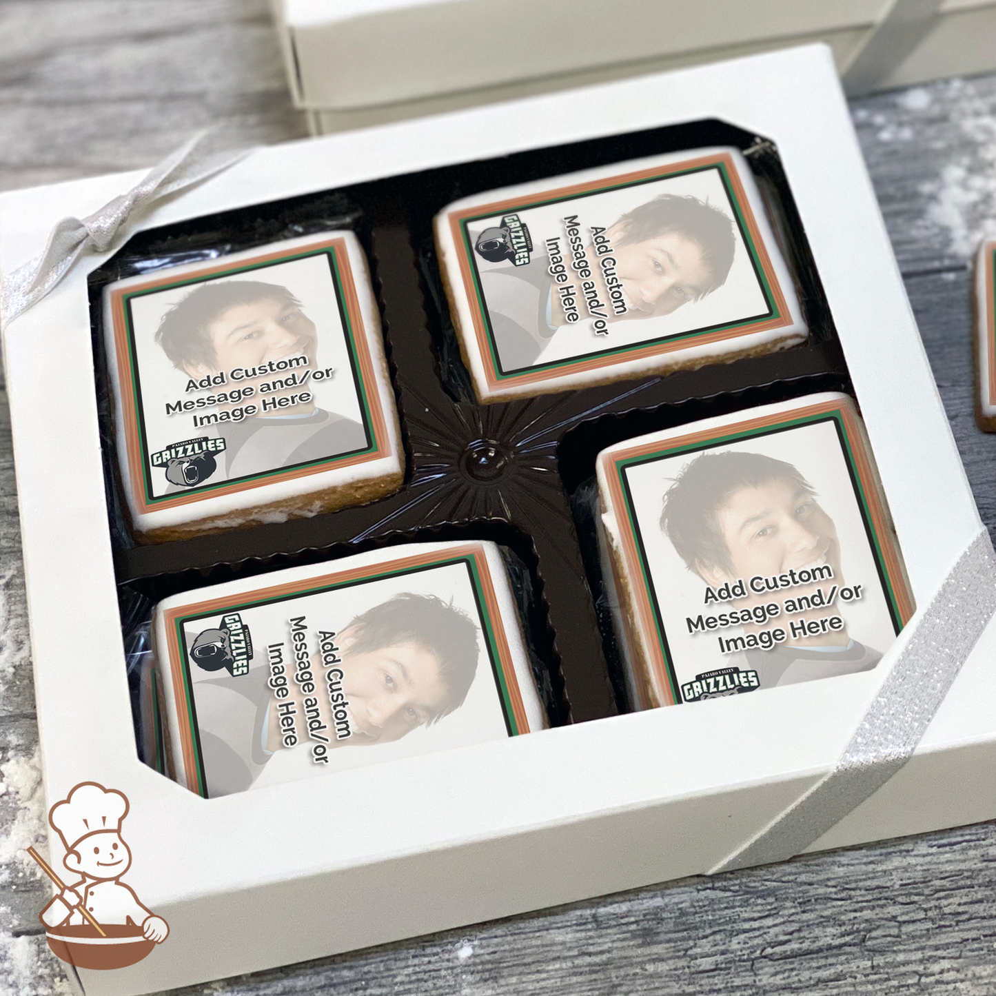 Go Pajaro Valley Grizzlies Photo Cookie Gift Box (Rectangle)